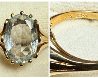 Gold Clear Stone Ring