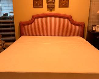 king size tempurpedic mattress and upholstered headboard
