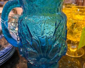 vintage blue pitcher