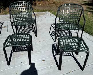 Vintage Brown Jordan Arm Chairs and Stools