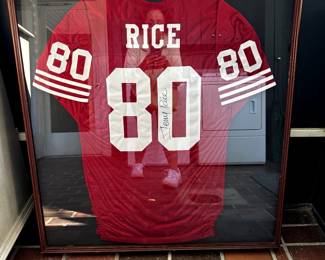 Signed Framed Jerry Rice Jersey