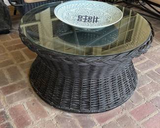 Vintage Wicker Cocktail Table