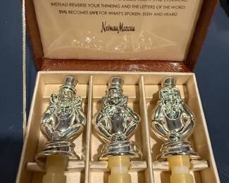 Vintage See No Evil Hear No Evil Speak No Evil Bottle Stoppers