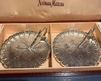 Vintage Neiman Marcus Metal Serving Pieces