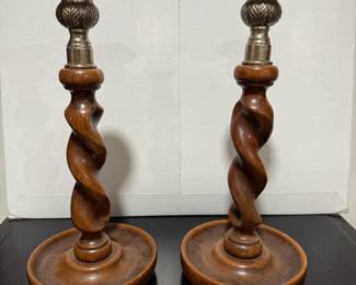 Antique Barley Twist Candlesticks