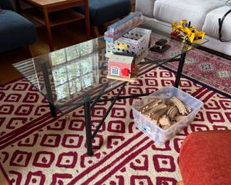 Glass & Metal Coffee Table -$40