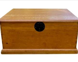 Chinese Style Camphor Chest - Dovetailed With Black Iron Fittings
