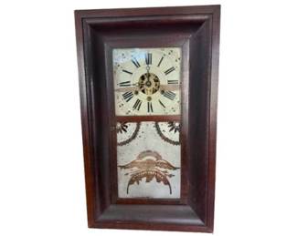 Antique American Empire Ogee Mahogany Clock Signed Terry & Andrews Bristol CT