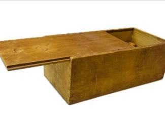 Vintage Sliding Surface Pine Box With Dovetailed Contruction
