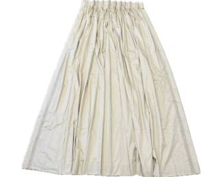 One PAIR Pinch Pleated Curtains - Light Beige With Coordinating Trim - Sateen Lined