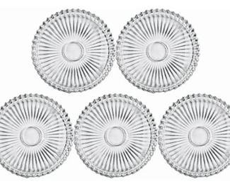 Indiana Glass Coasters With Ribbed Design