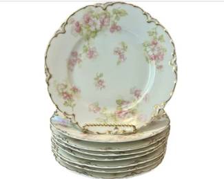 Antique Haviland Limoges Porcelain 7.5" Plates - Signed "Theodore Haviland - Limoges France"