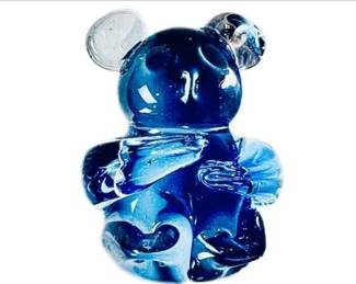 Glass Bear Figure - Signed "United States Commemorative Art Gallery"