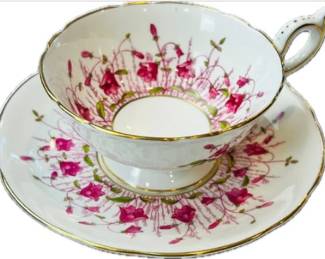 English Porcelain Cup & Saucer - Coalport Harebell Pattern