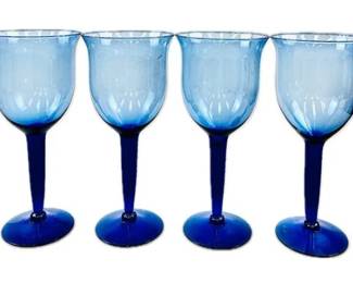 Crown Corning 21 Ounce Blue Goblets (4) -
