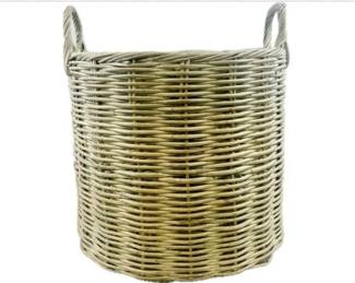Large Natural Wicker Rattan Basket With Integrated Side Handles
