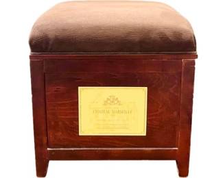 At Home Wooden Storage Ottoman With Suede Top