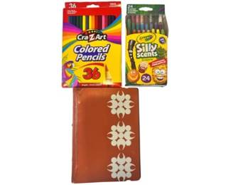 Colored Pencils, Scented Crayons, & Small Journal
