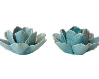 Porcelain Lotus Tea Light Holders