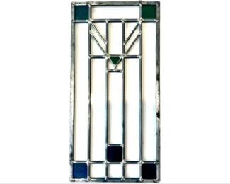Hand Made Stained Glass - Clear & Colored Glass - Mission Period Design In The Style Of Frank Lloyd Wright