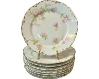 Antique Haviland Limoges Porcelain 6.5" Plates - Signed "Theodore Haviland - Limoges France"