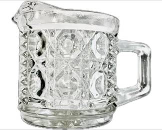 Vintage American Pressed Glass Creamer - Federal Glass Windsor Pattern