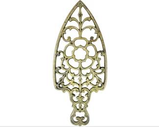 Vintage Brass Trivet Signed & Dated Virginia Metal Workers "VM - Rosette"