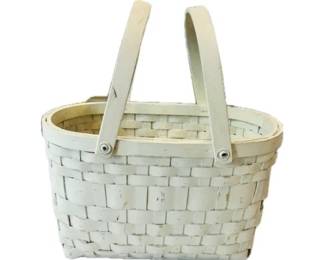 Large Woven Basket With Hinged Handles