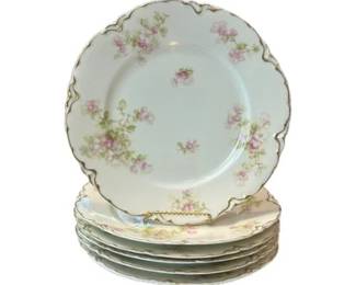 Antique Haviland Limoges Porcelain 9.75" Plates - Signed "Theodore Haviland - Limoges France"