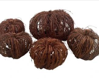 Woven Grapevine Pumpkins - Autumn Decor