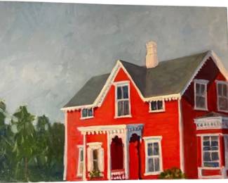 Red Cottage Painting - Attributed To Britt Bair