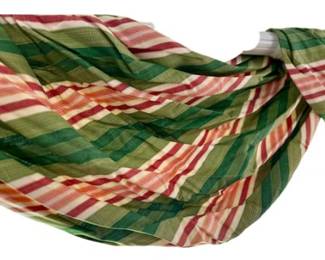 12ft Long Valance - Striped Fabric - Red, Green, Cream