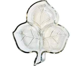 Vintage Hazel Glass Divided Relish Dish