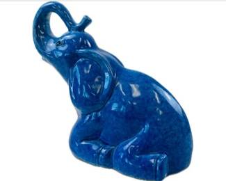 Blue Ceramic Elephant