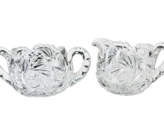 American Brilliant Cut Glass Creamer & Sugar