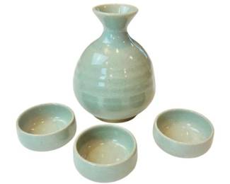 Japanese Studio Pottery Saki Set - Signed
