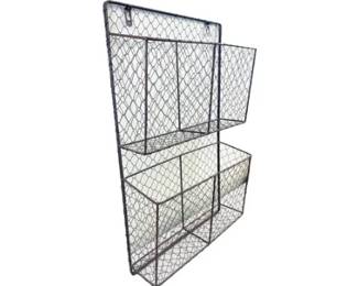 Decorative Metal & Wire Hanging Shelf - Basket Design