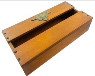 Vintage Wooden Kleenex Box Holder With Eagle Design