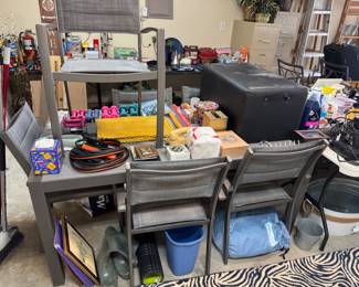 Aluminum Patio Table with Six Chairs