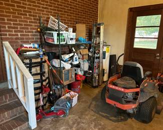 Ariens Riding Mower, Ladders, Assorted Tools