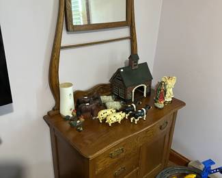 Antique Cast-Iron Farm Diorama, Antique Vanity