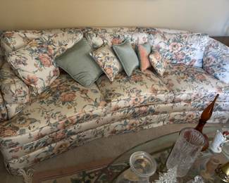 Floral sofa is great condition