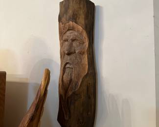 Vintage wood spirit carving