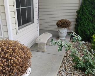 OUT SIDE PLANTER AND SMALL BENCYH