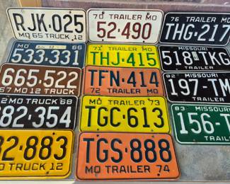 Vintage Missouri license plates