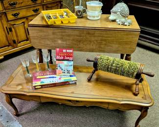Coffee table and drop leaf table
