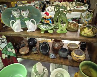 Much glassware, crystal, pottery and china. 