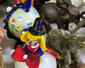 Murano glass. Murano glass clown figurines