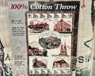 Much, much St. Joseph collectibles. New in package St. Joseph, MO throw blanket