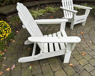 122. 4 White Polywood Adirondack Chairs